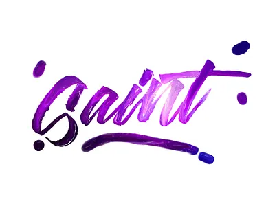 'Saint' Paint Text art branding design flat graphic design icon illustration lettering lettering art lettering logo paint painting painting brushes typogaphy typographic typography art