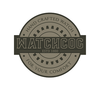 watchcog creative logo illustration logo vector vectorlogodesign vintage badge vintage logo