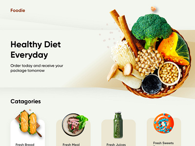 Food Landing page-UX/UI Design adobe xd branding clean concept creative design 2020 dubai designer fooditems healthydietapp illustration minimal mobile app mobile ui productdesign topdesigner2020 typography uxui webapp webdesign websitedesign