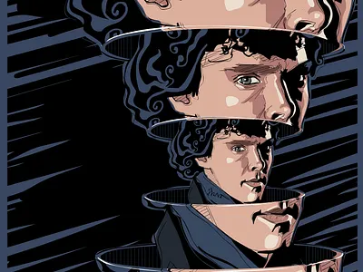 Sherlock Holmes adobe art digital portrait drawingart fashion illustration fashion illustrator illustration digital illustrations poster vector vector illustration