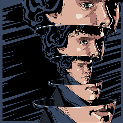 Sherlock Holmes adobe art digital portrait drawingart fashion illustration fashion illustrator illustration digital illustrations poster vector vector illustration