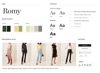 Fashion Style Tile branding chronicle display design ecommerce ecommerce design ecommerce shop fashion fashion shop gt america minimal minimal design online online shop style guide style tile styleguide styletile ui ux webdesign