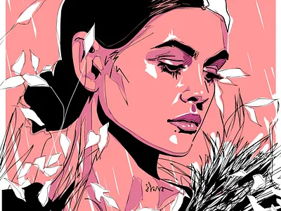 Kaia Gerber adobe art digital portrait drawingart fashion illustration fashion illustrator illustration illustration digital illustrations vector vector illustration