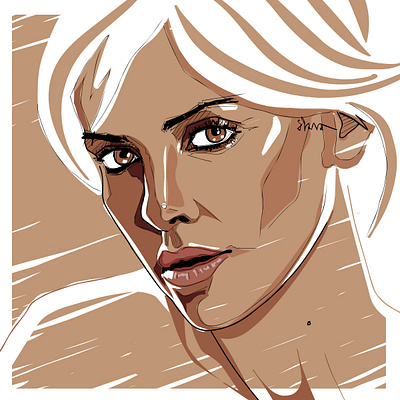 Charlize Theron adobe art digital portrait drawingart erotica fashion illustration fashion illustrator illustration illustration digital illustrations vector illustration