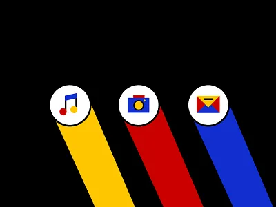 Modern icon bauhaus branding camera color design effyzhang flat icon illustration logo mail music ui uiux vector