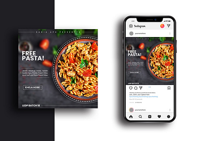 Social Media Banner ads banner banner ads banner design design facebook food hot instagram pasta post socialmedia vegan