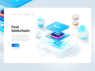 Blockchain illustration 3d 3d art artdirection blockchain cgi crypto designs illustration landing ui ux webdesign