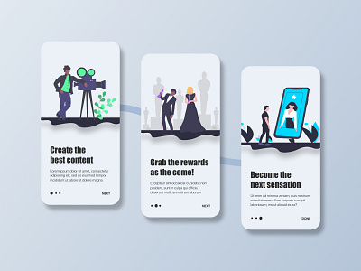 Creator Onboard app design content creator dailyui mobile onboarding screens onboarding ui ui uiux