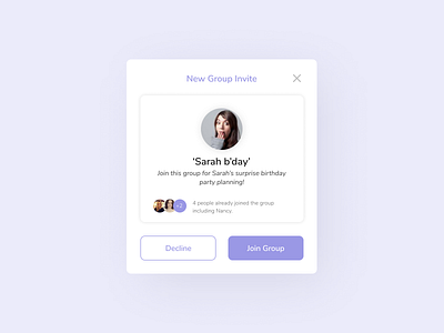 Daily UI 078 Pending Invitation app ui daily ui daily ui 078 dailyuichallenge design dribbble invite group invite invitation notification pending invitation pop up ui ui component ui design ui ux uiux website design