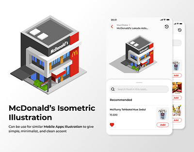 McDonald's Isometric Illustration branding design illustration ios isometric isometric art isometric design mcd mcdonalds mobile ui ui uidesign uiux