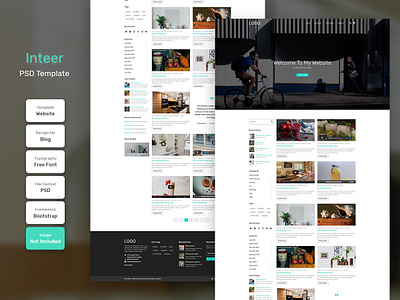 Inteer Blog Category Page PSD Web Template banner business design digital education layout marketing modern template web web design website