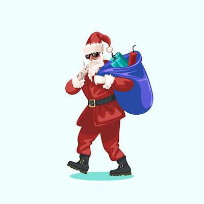 bad santa with daynamid adobe illustrator artwork design art drawing drowning illustration illustrator sketch vector vector art