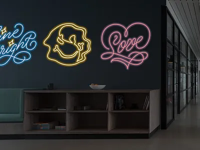 Neon Sign Designs calligraphy calligraphy and lettering artist environmental design handlettering illustration lettering lettering art lettering artist monoline design monoline illustration monoline script monolinear neon neon colors neon light neon lights neon sign neon sign design typography wall art