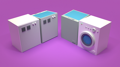 Asset Forge Daily build: WashingMachine 3d art asset forge blender3d illustration low poly render washing machine