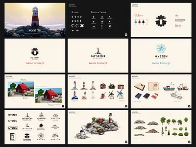 Mystön - Game Concept architecture assets concept concept art game game art game assets illustration interface logo logotype style guide ui