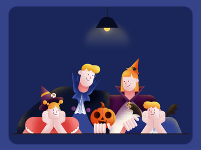 HALLOWEEEEEEN family flat halloween hand drawn illustration