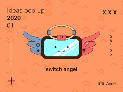Ideas pop up | digital product + angel angel art design digitalproductdesign flat icon illustration lineart logo minimal orange red simplify switch switchgame switchgames ui vector yellow