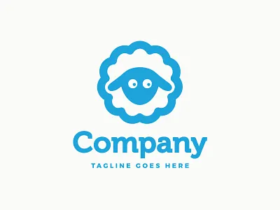 Cute Simple Sheep Logo Design animals branding cheese cute different ears eyes funky icon logo for sale logotype looking mascot minimalistic playful sheep simple unique visual identity wool