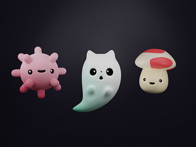 Group of Cutes Monsters 3d 3d art 3d artist blender design illustration