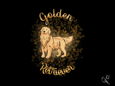 Golden Retriever affinity animal black cute design dog gold golden graphic design illustration pet petshop retriever t shirt wacom intuos