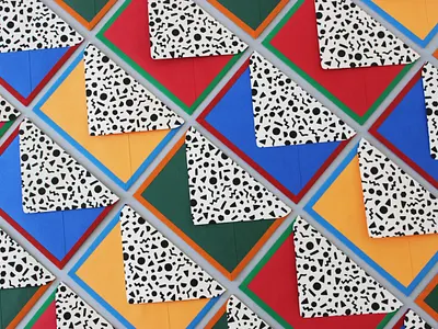 Invitation for Tomás colorful illustration invite pattern people red