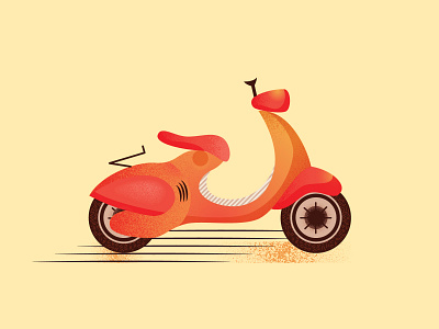 Vespa Scooter 2d 2d art adobe illustrator flat flat illustration graphics illustration illustration design scooter scooters simple texture vector vehicle vespa