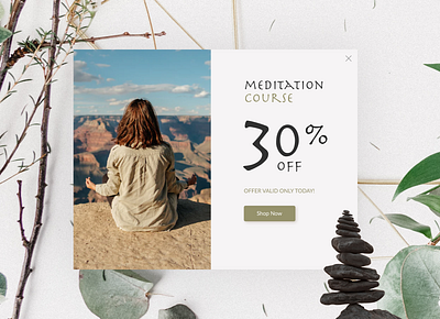 Pop-Up / Overlay 016 colors dailyui dailyuichallenge design design app design art discount meditation mindfulness offer popup popup design relax relaxing ui uiux ux uxui