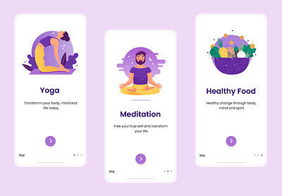 Yoga / Wellness app Onboard Screen app appdesign design figma figmadesign illustration onboarding screen onboarding ui uidesign uiux