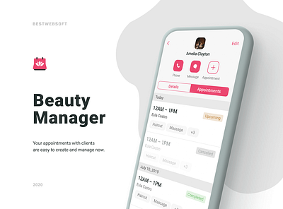 Beauty Manager - Appointments Scheduling android android app design app appointment booking beauty design logo mobile schedule ui ux