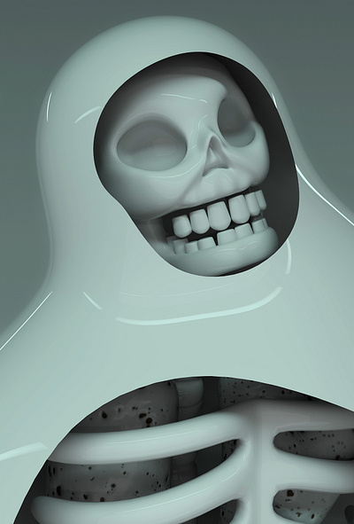 Getting under Phantom's skin 3d arnold branding c4d character ghost green phantom render skull