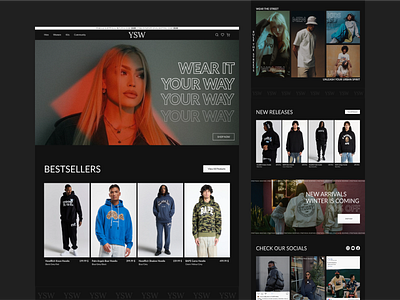 YSW – Urban Fashion, Reimagined! branding ecommerce fashiondesign moderndesign streetwear ui ux webdesign