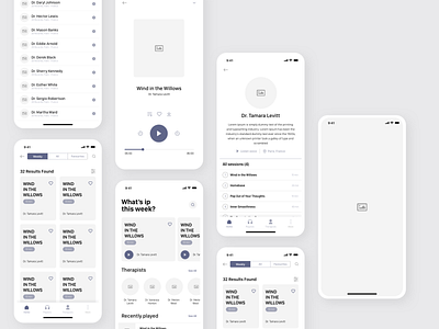 Wireframe of Meditation iOS App 2020 trends app app design clean ui clean ui design design design app ios mobile design mobile ui sketch ui ux