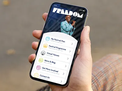 Freedom Festival App app concept design grid layout type ui ux vector web