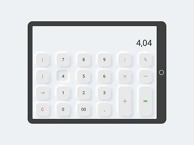 DailyUI №4 - Calculator calculator daily ui dailyui design figma neomorfism neomorphism tablet ui ui design uidesign ux