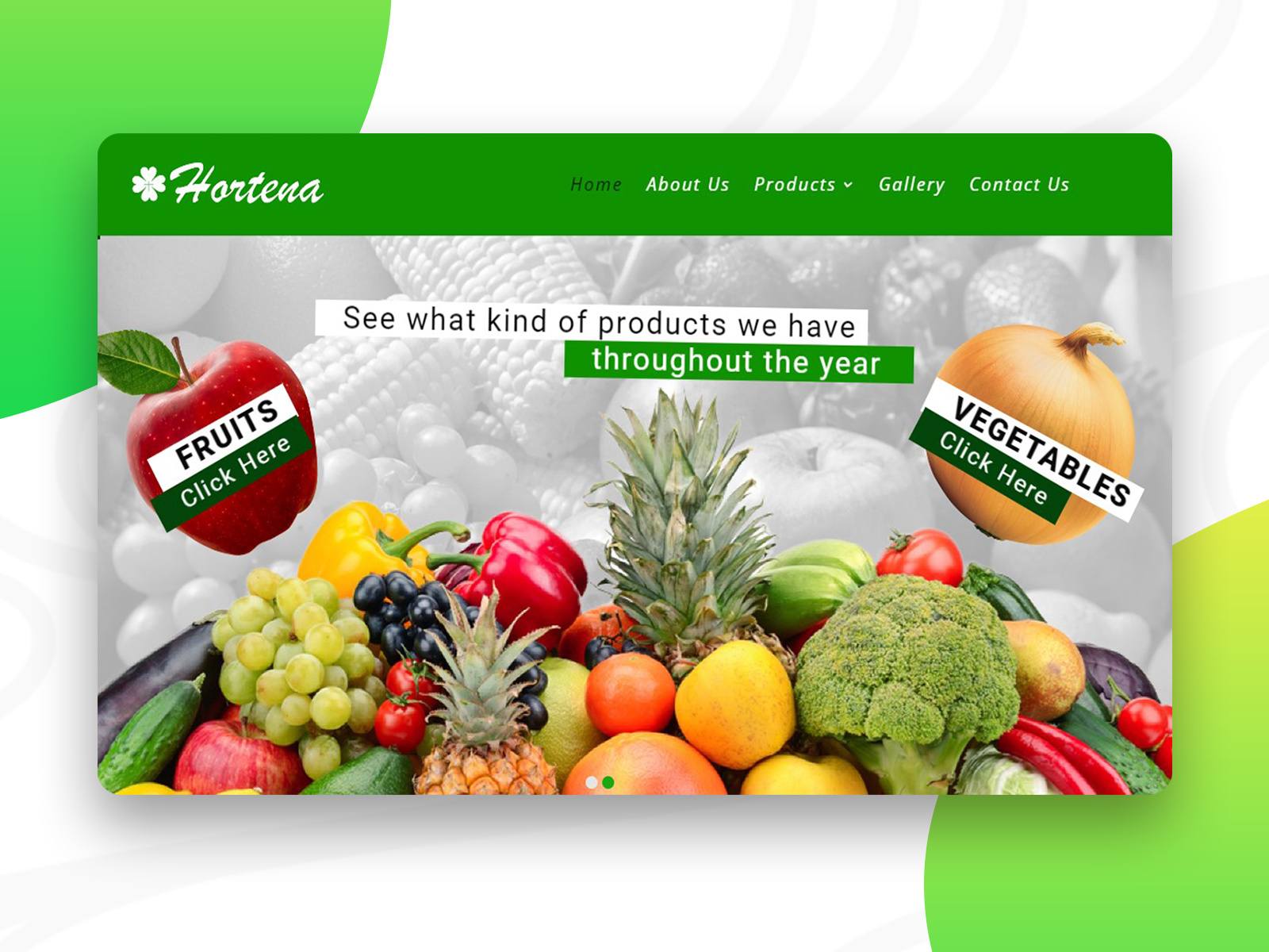 Hortena Agricultural Trading Company - Landing Page agricultural cool design design fruity green design landing page concept landing page design landing page ui revolution slider ui design ux design web design website design wordpress design