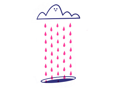 Happy Little Cloud adorable blake stevenson cartoon character design cloud cute happy hole illustration jetpacks and rollerskates offset print rain rainbow rainy retro simple sweet vector