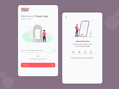 Tenant app screen design sketch ui