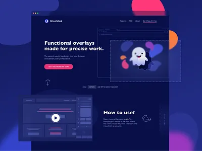 GhostMask Landing Page chrome colorful desktop extension figma ghostmask illustrations interface landing page landing page ui layout marketing product software typography ui ui design user experience user interface ux