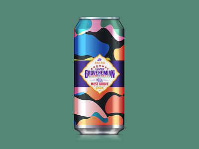 Beer label design for Grovehemian, West Grove Sour beer beer can beer label branding florida illustration lockup logo package package design tropical type typography