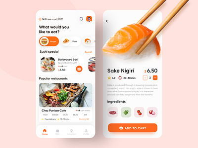 Food Delivery App | Restaurant App 2020 ui trends app design app ui fast food food and drink food app food delivery food delivery app food delivery application food delivery service food order food ordering grocery ios app design minimal rakib restaurant app ui ux