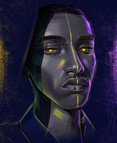 Black portrait art art direction artist artwork black black and white blackmeal color colors design digital painting digitalart draw drawing illustration paint painter yellow