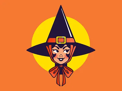 Vintage Halloween Witch halloween icon illustration lady logos pin up retro vintage witch witchcraft