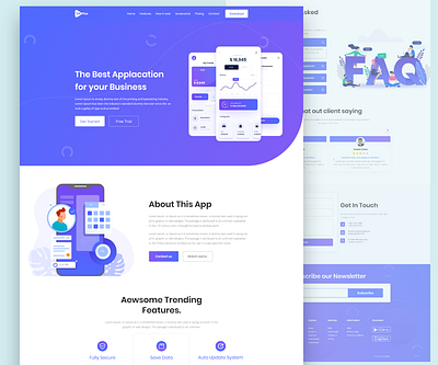 Bank app landing page app landing app landing page app landing template app ui app website bank app landing bank app landing page design bank app template webdesign website template