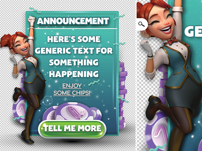 Lobby Card for a online game announcement bonus chips deal gambling game hong kong lobby card money online player prize
