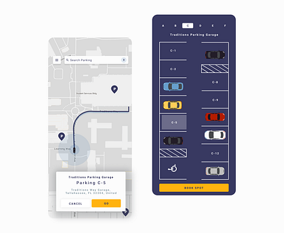 Parking Lot App app application car parking design map mobile ui parking parking app ui ui design ux design