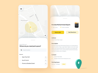 Parking Space App app app design appdesign dailyui design minimal parking app ui uidesign uidesigner uidesigns uiux ux uxdesign uxdesigner uxdesigns