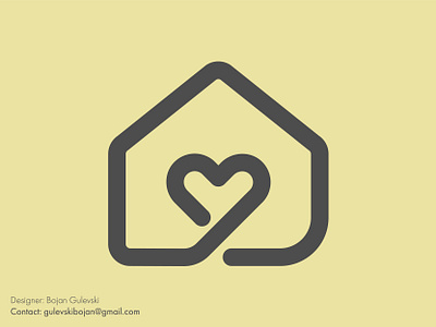 Home + Love design heart heart logo home house house logo logo logo design logos love roof