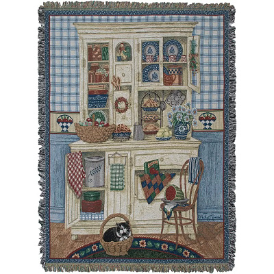 COUNTRY KITCHEN AFGHAN THROW branding design home decor tapestry tapestry throw wall art