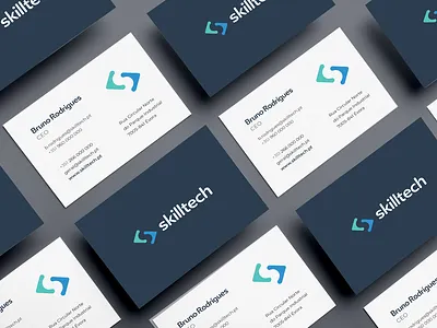 Skilltech Business Cards branding business business card business card design card card design design logo tech typography vector