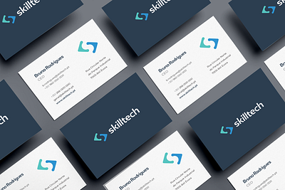 Skilltech Business Cards branding business business card business card design card card design design logo tech typography vector